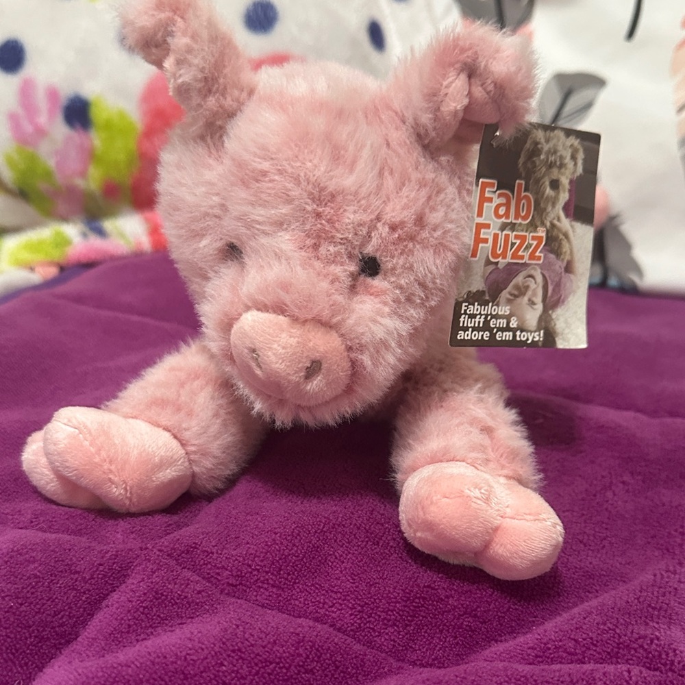 NWT Fab Fuzz Pink Plush Pig Toy